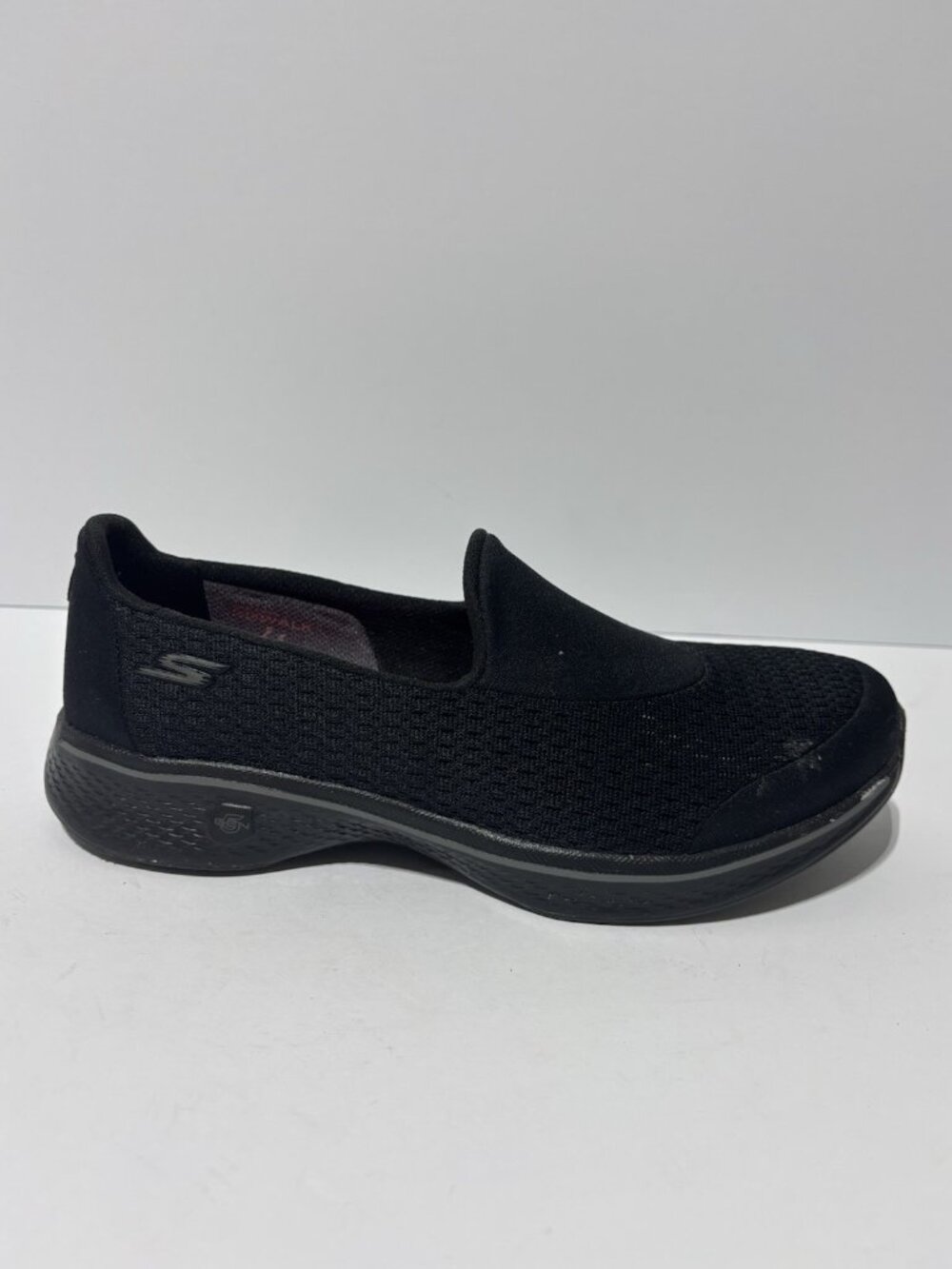 Skechers Women’s Go Walk 4 - Pursuit Black Slip-On Shoes, Size 9 Wide